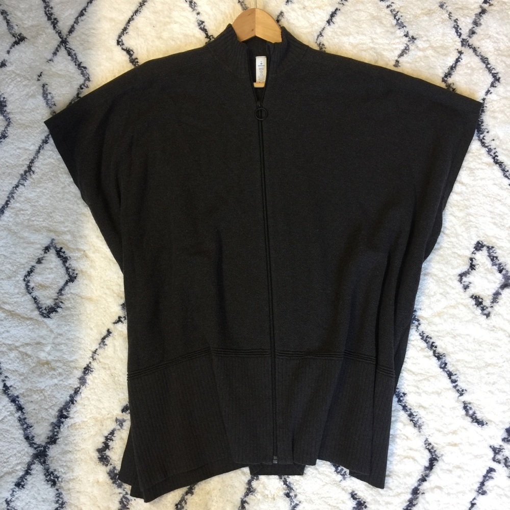 Lululemon Zip Up Shawl Sweater Poncho Charcoal